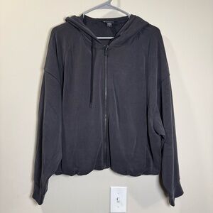 ATHLETA Seasoft Bubble Hem Zip Up Jacket - Size XL